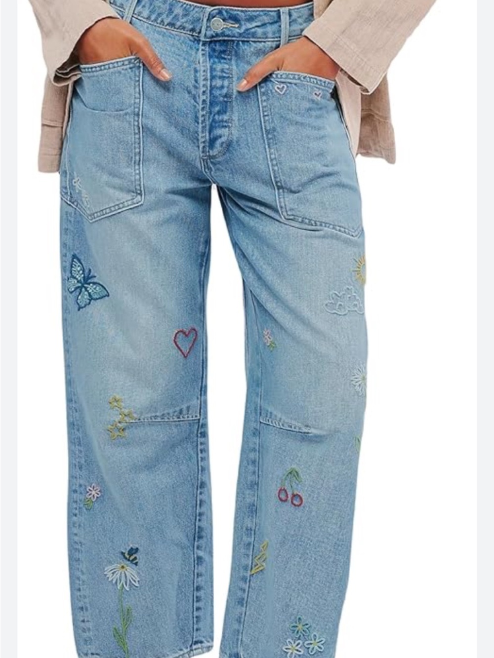 DRIFTWOOD Light Blue Embroidered Boyfriend Jeans - Picture 4 of 4